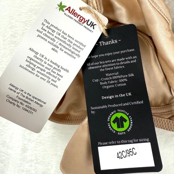 JULIEMAY Pure Silk Organic Cotton Full Cup Supportive Wireless Bra Womens 42C - Picture 4 of 4